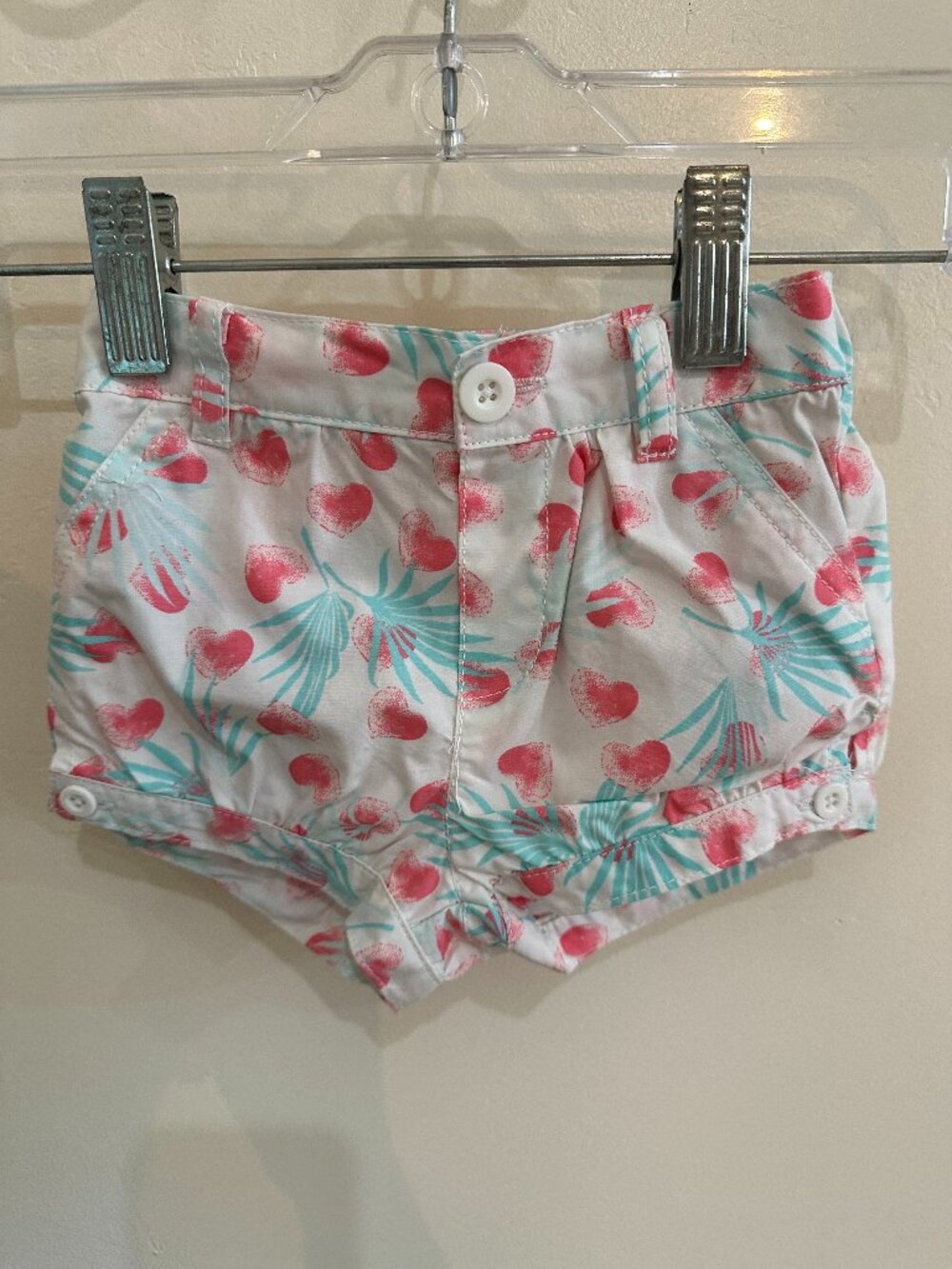 NWT Charlie & Me Pumpkin Patch Baby Girls Cuffed Shorts 0-3M Pink